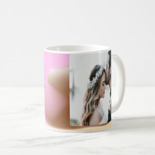 Taza De Café simple minimal añade tu nombre foto rosa amarillo