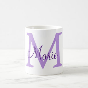 Taza De Café simple minimal añadir nombre monograma rosa rojo  