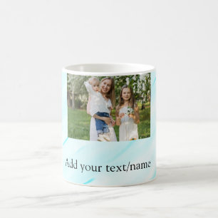 Taza De Café Simple minimal sky blue pastel watercolor add text