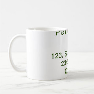 Taza De Café Simple minimal verde añade tu texto nombre foto pe