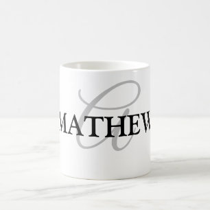 Taza De Café simple mínimo añadir su nombre MONOGRAM GROOMSMEN