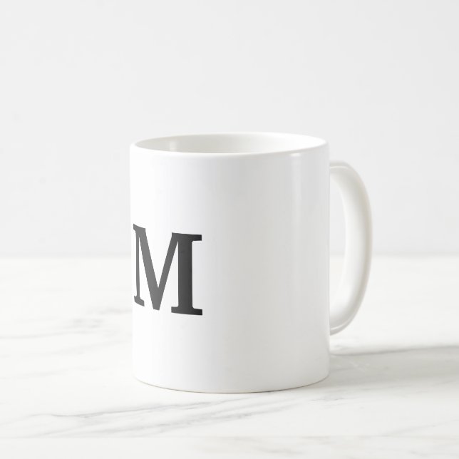 Taza De Café simple mínimo monograma oro personalizado moderno  (Anverso derecho)