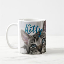 Simple Moderno Nombre de Gato Personalizado y Foto