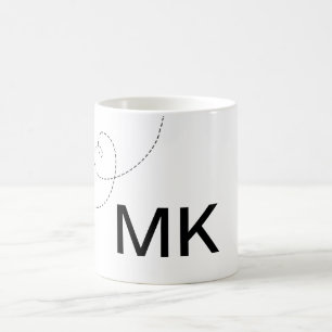 Taza De Café Simple monograma mínimo añadir texto viajar avión
