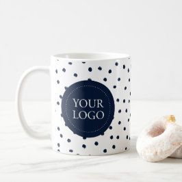 Taza De Café Simple Navy Minimal Business Logo Custom