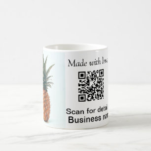 Taza De Café Simple piña fruta comida q r código negocio deta