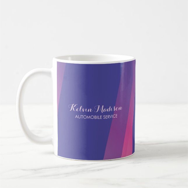 Taza De Café Simple pink blue diagonal lines (Izquierda)