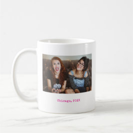 Taza De Café Simple Pink Minimalist Photo Text Keepsake