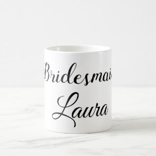 Taza De Café Simple regalo de dama de honor minimalista añadir