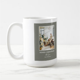 Taza De Café Simple Sage Green Christmas Photo