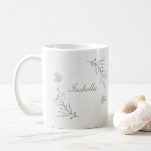 Taza De Café Simple salvia verde botánico