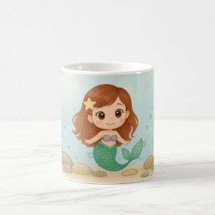 Taza De Café Simple sirena pequeña linda