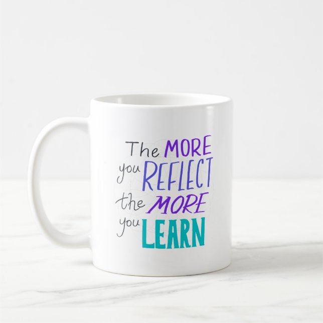 Taza De Café Simple The More You Reflect, The More You Learn  (Izquierda)