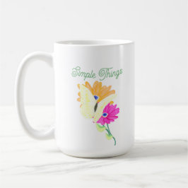 Taza De Café 'Simple Things' Flowers and Butterflies