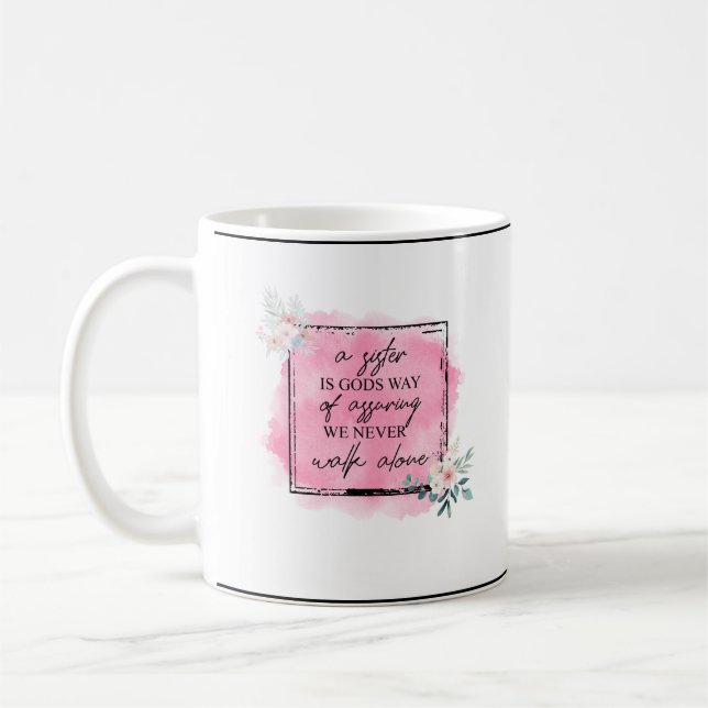 Taza De Café Simple 'Una hermana es el camino de Dios' cita a M (Izquierda)