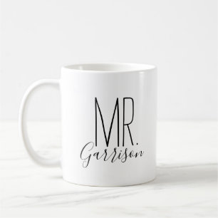 Taza De Café Simple y Dulce Monograma Personalizado Sr.