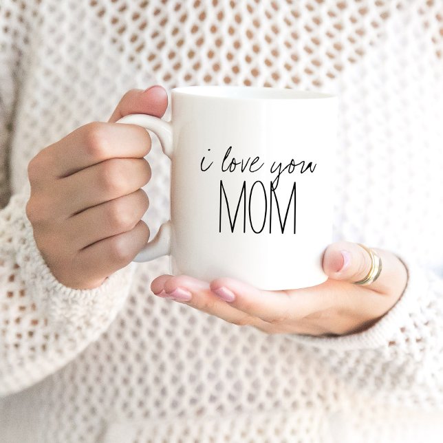 Taza De Café Simple y dulce personalizado te amo a mamá (Subido por el creador)