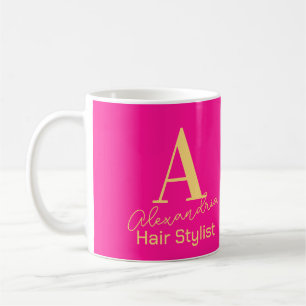 Taza De Café Simple y moderno estilo de cabello monograma