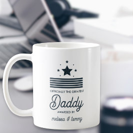 Taza De Café Simple y moderno papá grande blanco negro
