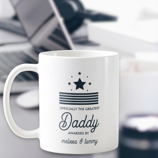 Taza De Café Simple y moderno papá grande blanco negro (Subido por el creador)