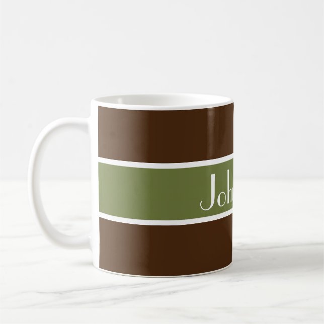 Taza De Café Simplemente estriba verde oliva + su trasero. y no (Izquierda)