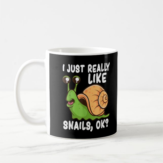 Taza De Café Simplemente Me Gustan Mucho Los Caracoles, Ok Fun  (Izquierda)