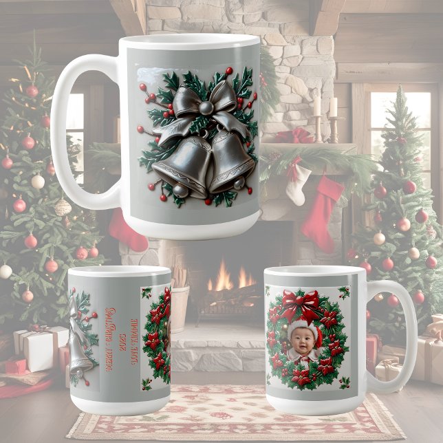 Taza De Café Simplemente Personalizable de Navidades de campana (Subido por el creador)