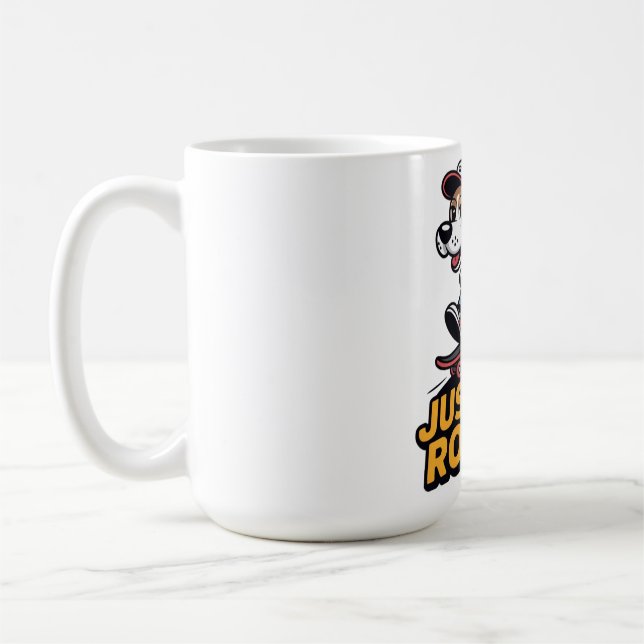 Taza De Café Simplemente Sigue Rodando – Edición Perro Skate Fu (Izquierda)