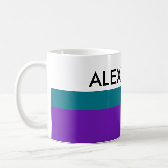 Taza De Café Simplemente Stripes violeta morado + tus ideas (Izquierda)