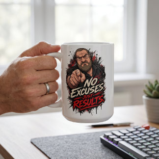 Taza De Café Sin Excusas. Solo Resultados.