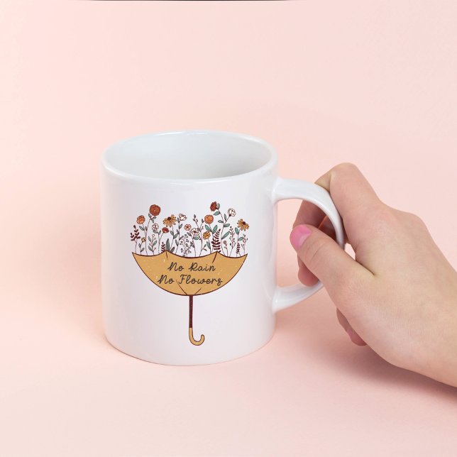 Taza De Café Sin lluvia, sin flores, paraguas de flores silvest (Subido por el creador)