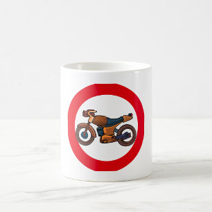 Taza De Café Sin motocicletas Rótulo de carretera