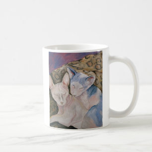 Taza de café sin pelo de los gatitos de la esfinge