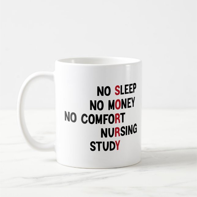Taza De Café Sin sueño sin dinero sin estudio de Enfermería de  (Izquierda)