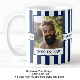 Taza De Café Sindicato, Nombre, Mensaje, Foto, Stripe Mug C41