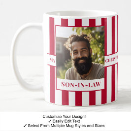 Taza De Café Sindicato, Nombre, Mensaje, Foto, Stripe Mug C81