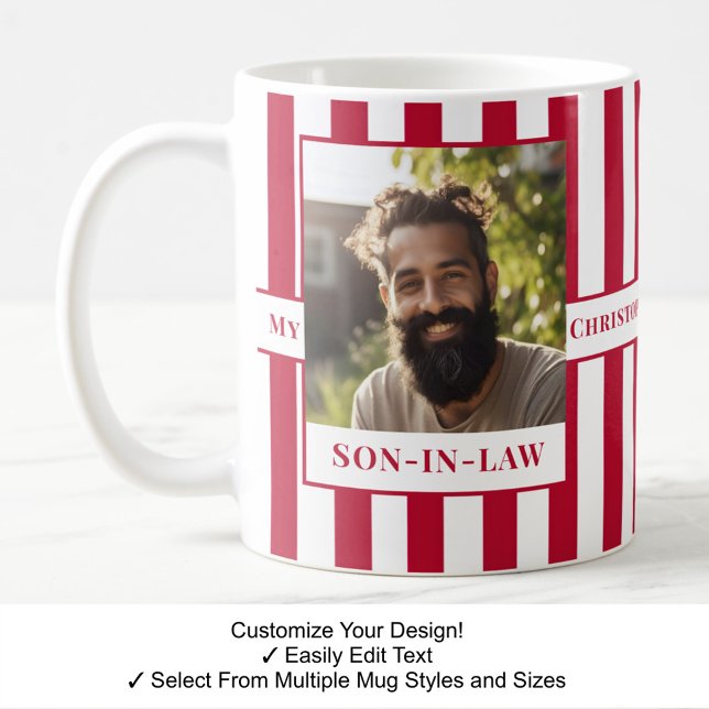 Taza De Café Sindicato, Nombre, Mensaje, Foto, Stripe Mug C81 (Subido por el creador)