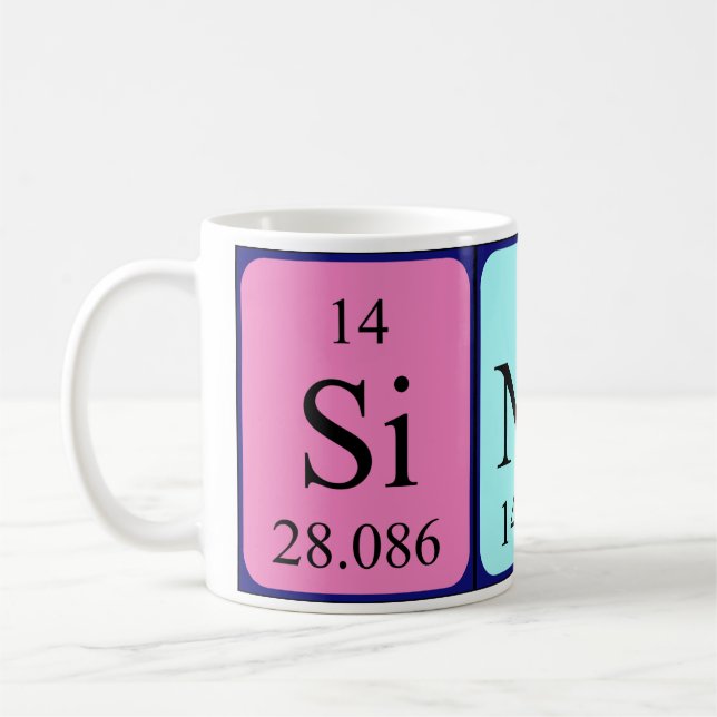 Taza De Café Sindre periódica table name mug (Izquierda)