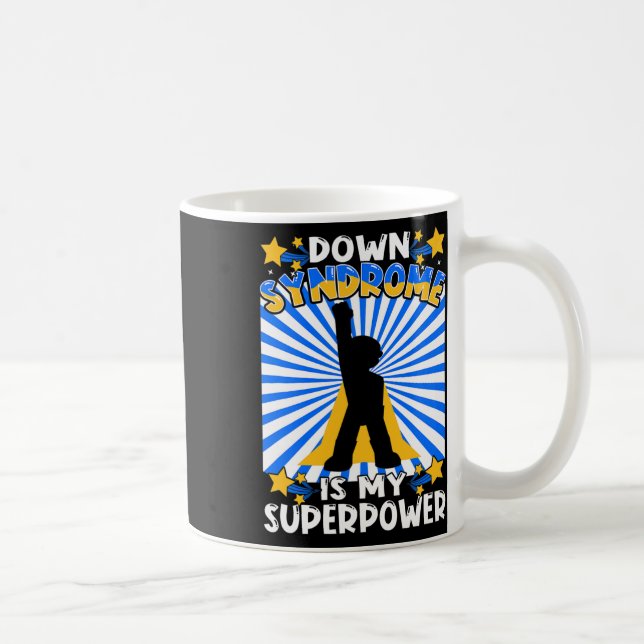 Taza De Café Síndrome de Down Conciencia Cromosoma Superhéroe (Derecha)