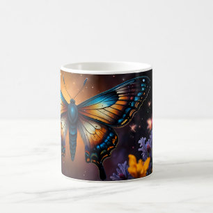 Taza De Café Sinfonía de Crepúsculos: mariposa en un jardín cós
