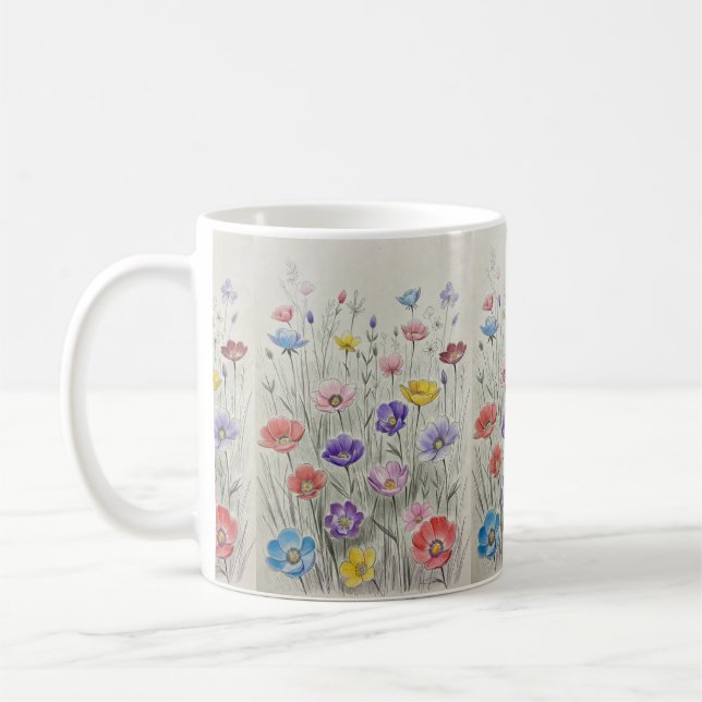 Taza De Café Sinfonía de flores silvestres (Izquierda)