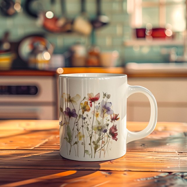 Taza De Café Sinfonía de flores silvestres: arte acuático vibra (Subido por el creador)