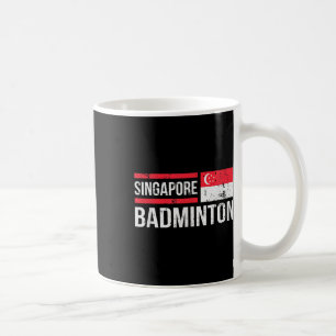 Taza De Café Singapur Bandera de Badminton Raca deportiva Birdi