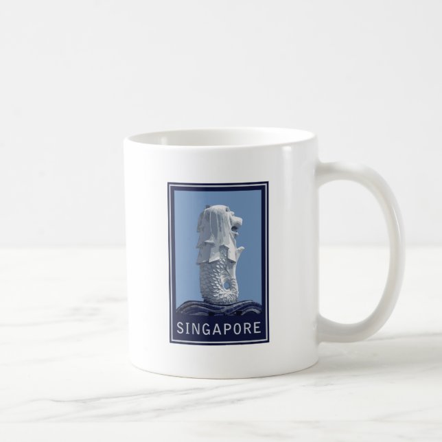 Taza De Café Singapur Merlion (Derecha)