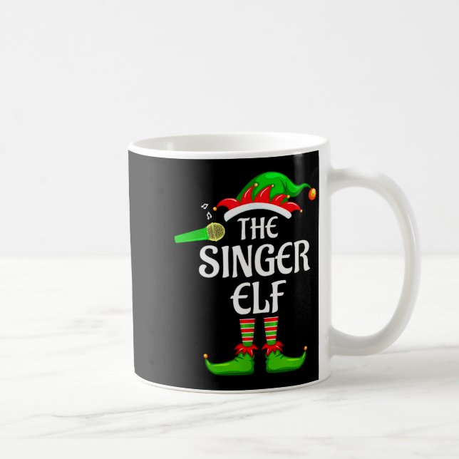 Taza De Café Singer Elf Matching Family Group Christmas Party P (Derecha)