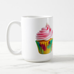 Taza De Café Single Cupcake with Pink and White Frosting