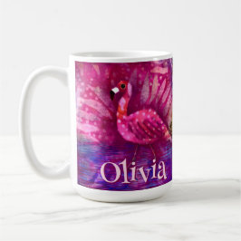 Taza De Café Singular Resumen Flamingo Rosa Personalizado