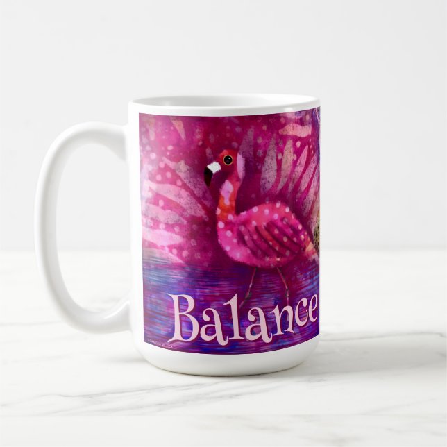 Taza De Café Singular Resumen Flamingo Rosa Personalizado (Izquierda)