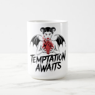 Taza De Café Siniestro Diseño Gótico Demonio - Se espera tentac
