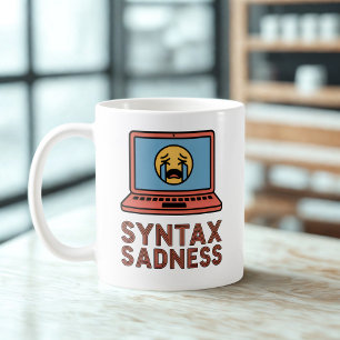 Taza De Café Sintaxis tristeza   Diseño de quema de codificació